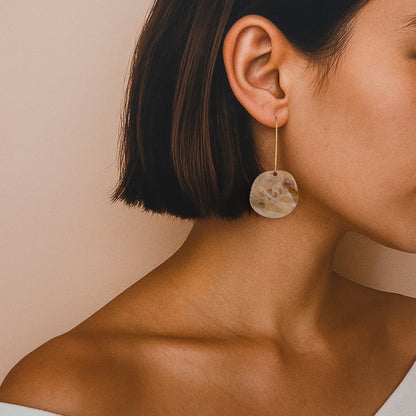 Organic Dangle Earrings - Amber Haze - Mingled