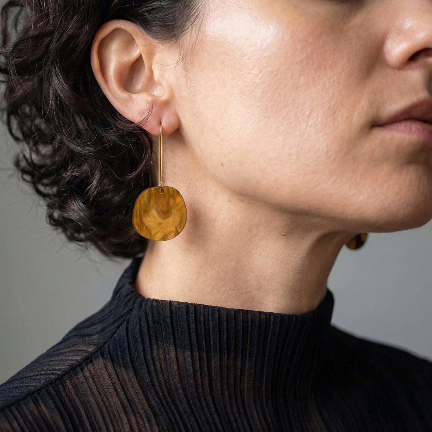 Organic Dangle Earrings - Caramel