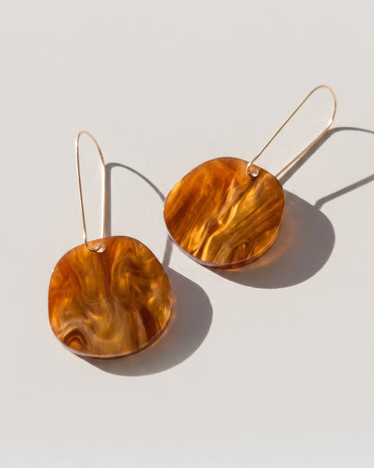 Organic Dangle Earrings - Caramel - Mingled