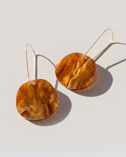 Organic Dangle Earrings - Caramel