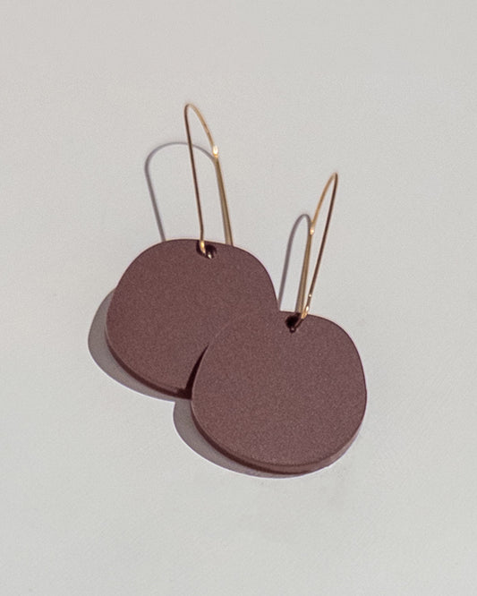 Organic Dangle Earrings - Merlot - Mingled