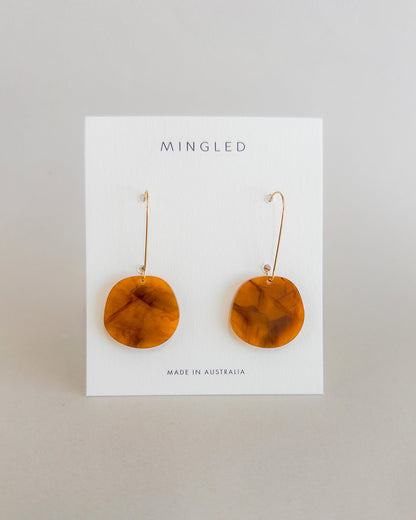 Organic Dangle Earrings - Smoked Amber - Mingled