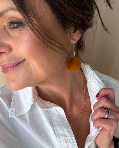 Organic Dangle Earrings - Smoked Amber - Mingled