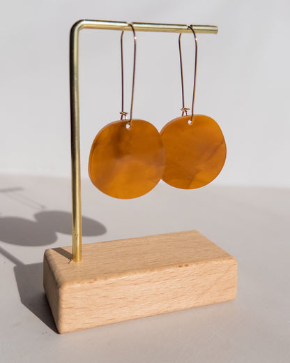 Organic Dangle Earrings - Smoked Amber