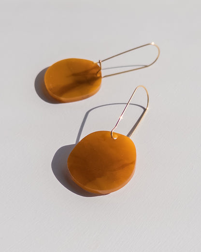 Organic Dangle Earrings - Smoked Amber