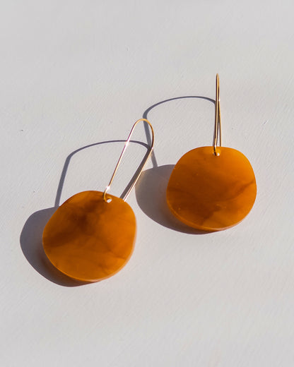 Organic Dangle Earrings - Smoked Amber