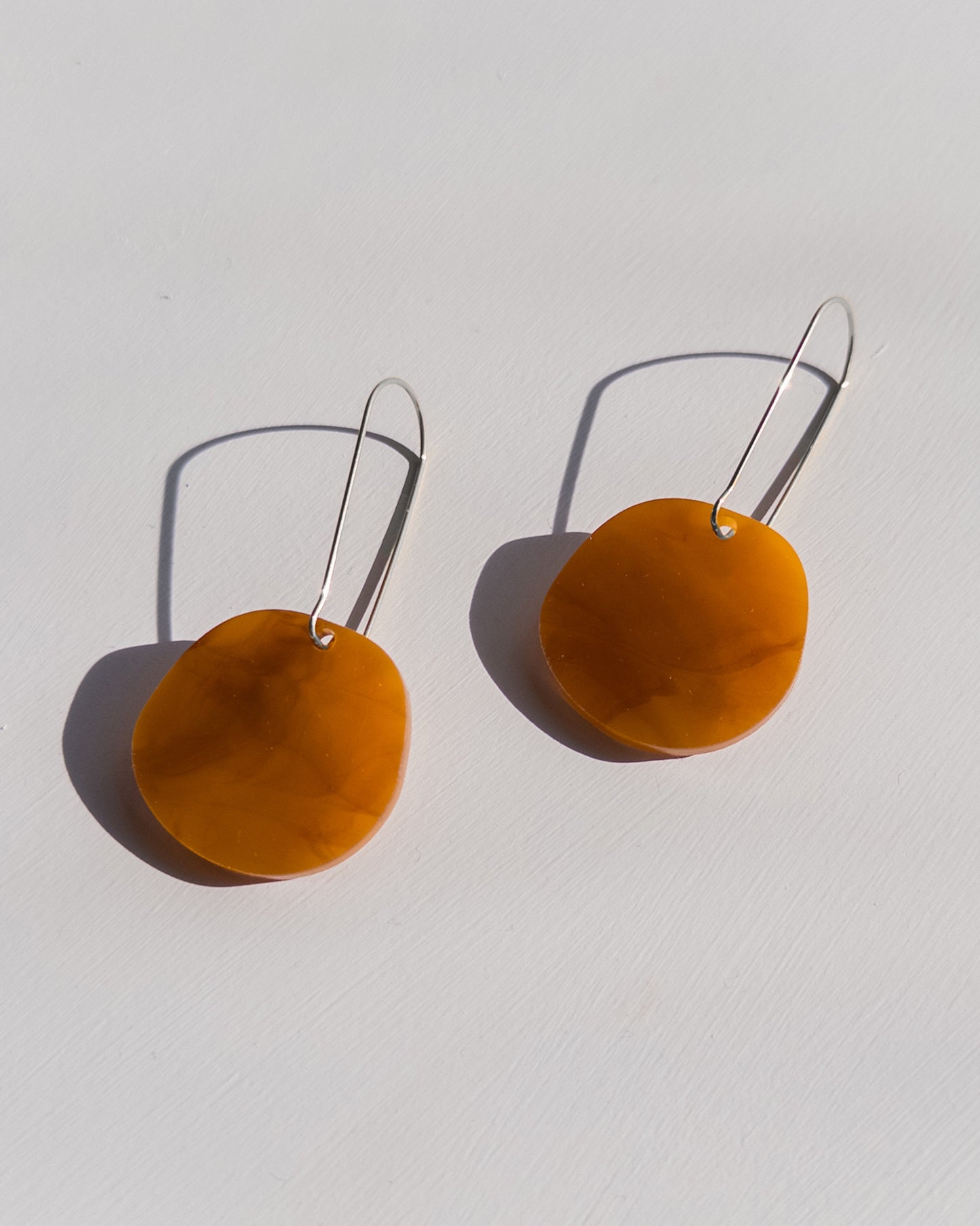 Organic Dangle Earrings - Smoked Amber