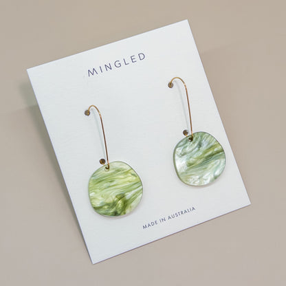 Organic Dangle Earrings - Moss - Mingled