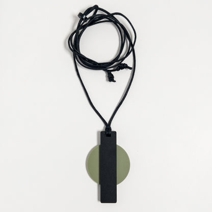 Orion Pendant Necklace - Olive Green and Black - Mingled