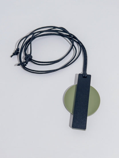 Orion Pendant Necklace - Olive Green and Black - Mingled