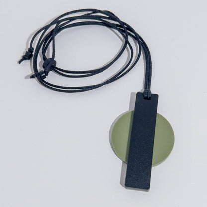 Orion Pendant Necklace - Olive Green and Black - Mingled