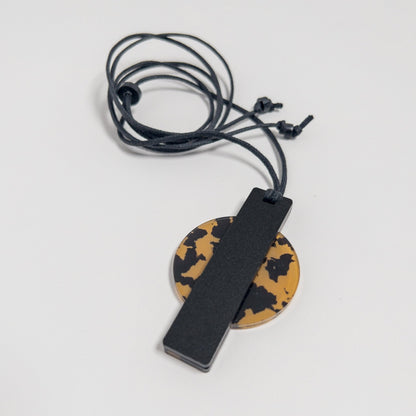 Orion Pendant Necklace - Tortoise Shell and Black - Mingled