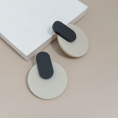 Orion Statement Studs - Ivory - Mingled