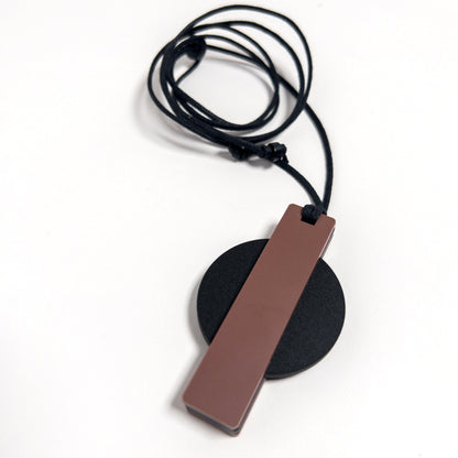 Orion Pendant Necklace - Matte Black and Nutmeg - Mingled
