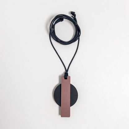 Orion Pendant Necklace - Matte Black and Nutmeg - Mingled