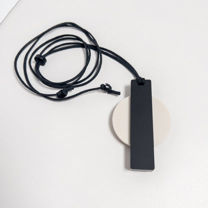 Orion Pendant Necklace - Ivory and Black - Mingled