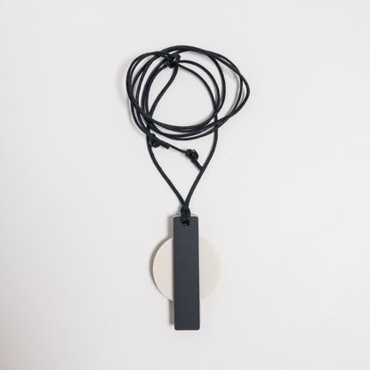 Orion Pendant Necklace - Ivory and Black - Mingled