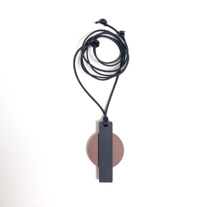 Orion Pendant Necklace - Matte Nutmeg and Matte Black - Mingled