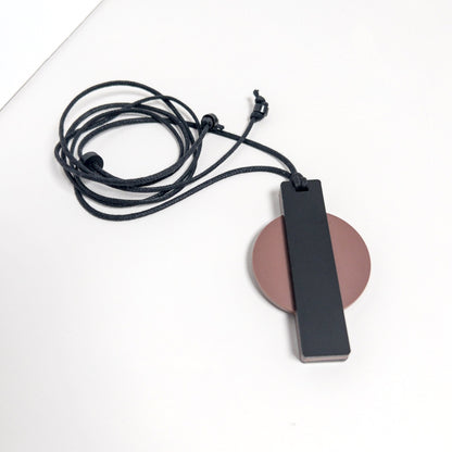 Orion Pendant Necklace - Matte Nutmeg and Matte Black - Mingled