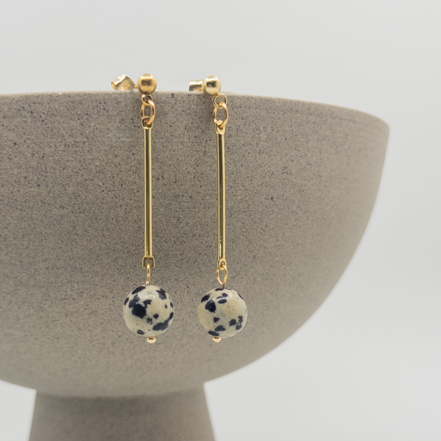 Pendulum Drop Earrings - Dalmation Jasper