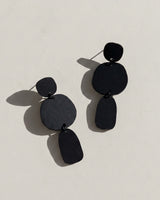 Petra Statement Dangle Earrings - Matte Black