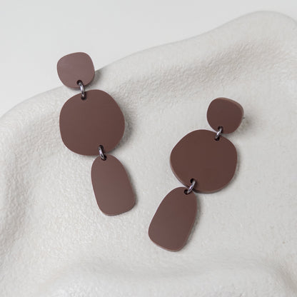 Petra Statement Dangle Earrings - Burgundy - Mingled