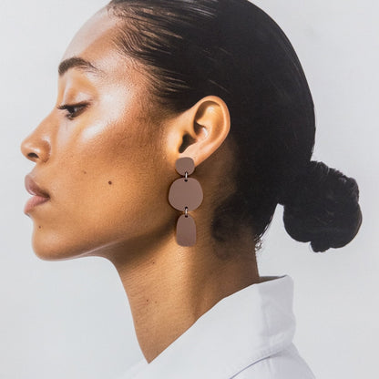Petra Statement Dangle Earrings - Burgundy - Mingled