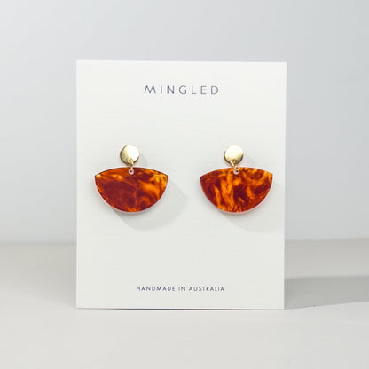Petticoat Minimalist Dangle Earrings - Lava - Mingled