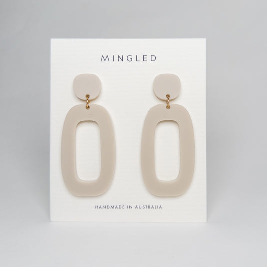 RILEY Dangle Earrings - Ivory Beige