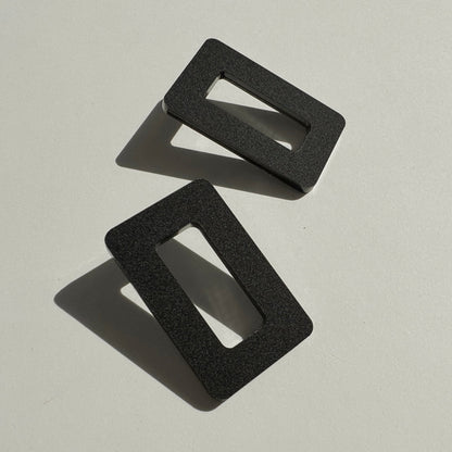 Rectangle Matte Black Stud Earrings - Mingled