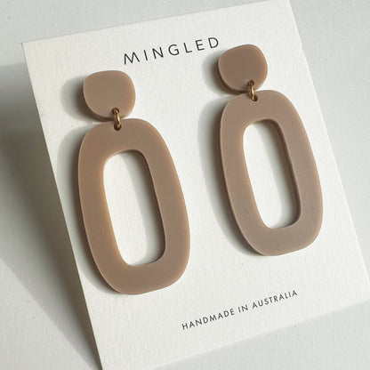 RILEY Dangle Earrings - Matte Taupe - Mingled