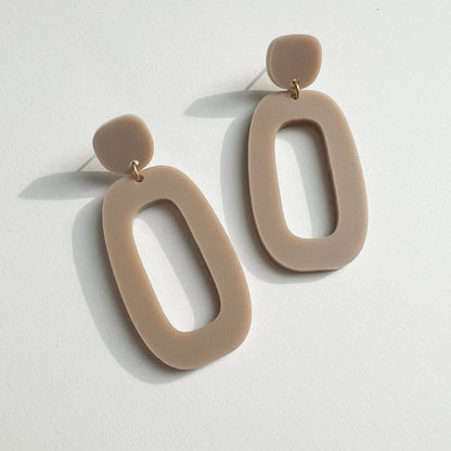 RILEY Dangle Earrings - Matte Taupe - Mingled