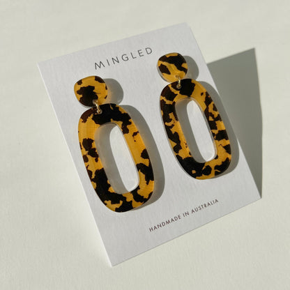RILEY Dangle Earrings - Honey Tortoise Shell - Mingled