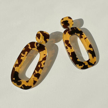 RILEY Dangle Earrings - Honey Tortoise Shell - Mingled