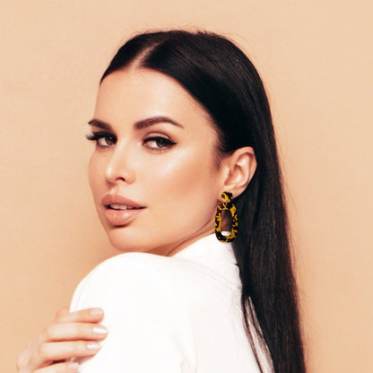 RILEY Dangle Earrings - Honey Tortoise Shell - Mingled