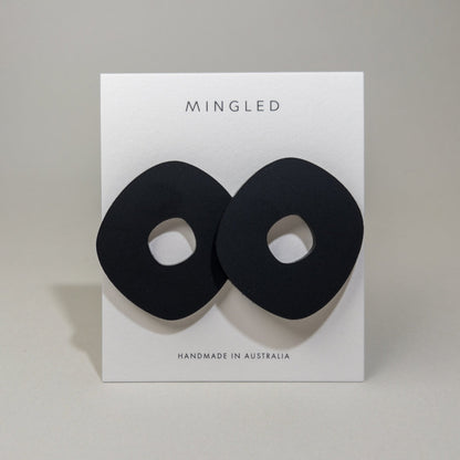 Roca Big Statement Studs - Matte Black - Mingled