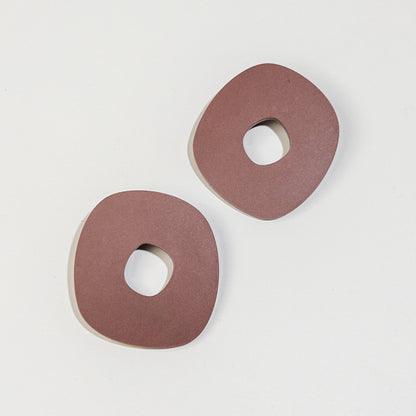 Roca Statement Studs - Matte Nutmeg Brown - Mingled