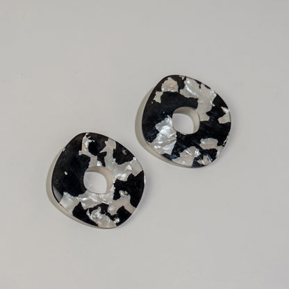 Roca Black and Pearl White Statement Studs - Mingled