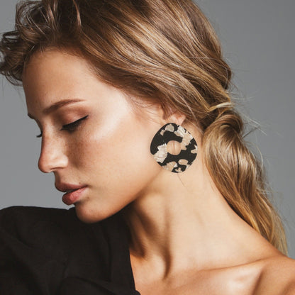 Roca Black and Pearl White Statement Studs - Mingled