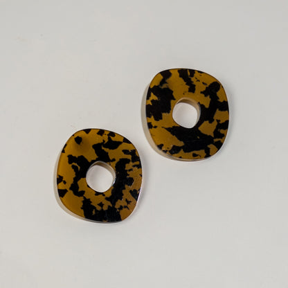 Roca Big Statement Studs - Honey Tortoise Shell - Mingled