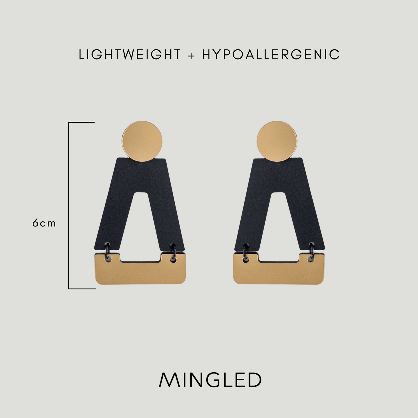 Tempio Gold and Matte Black Statement Earrings