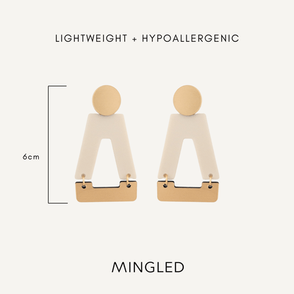 Tempio Matte Ivory Statement Earrings - Mingled