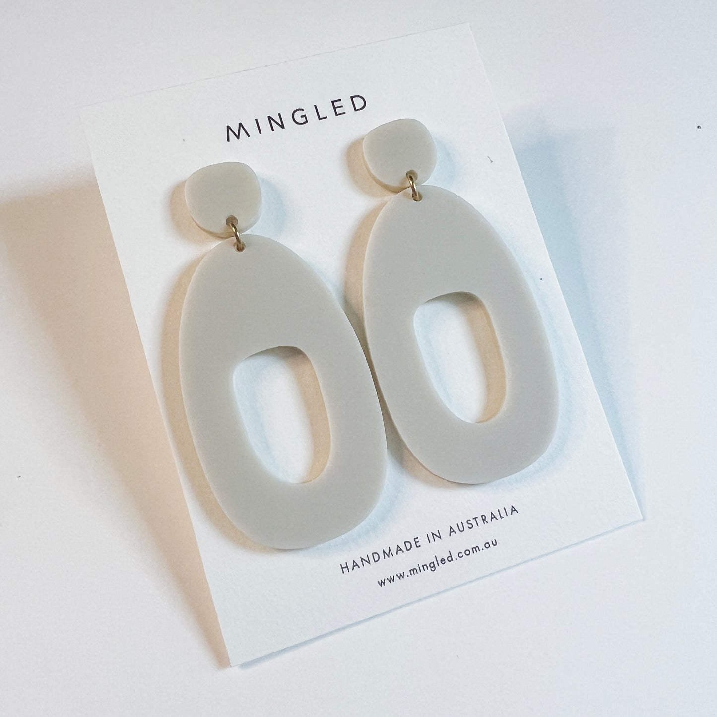 SOKO Large Statement Earrings - Ivory Beige