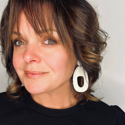 SOKO Large Statement Earrings - Ivory Beige - Mingled
