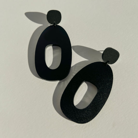 SOKO Large Statement Earrings - Black