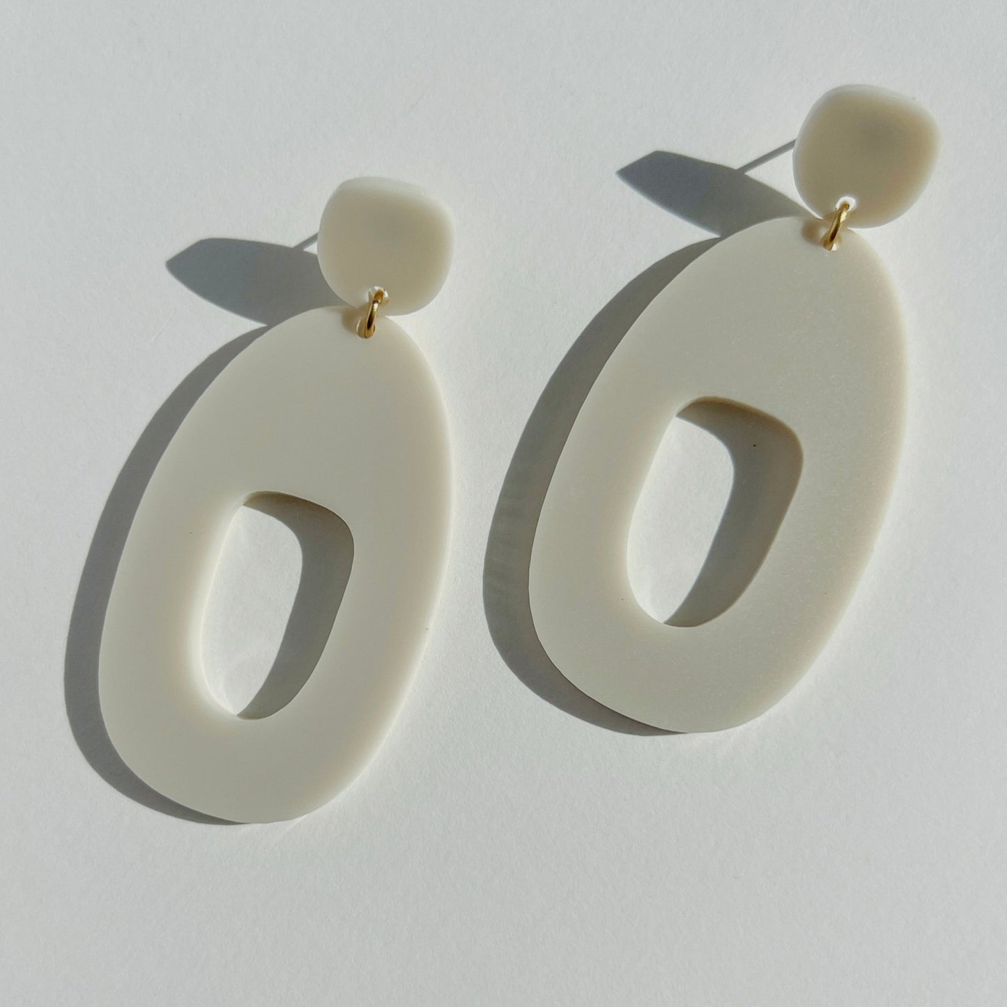 SOKO Large Statement Earrings - Ivory Beige - Mingled