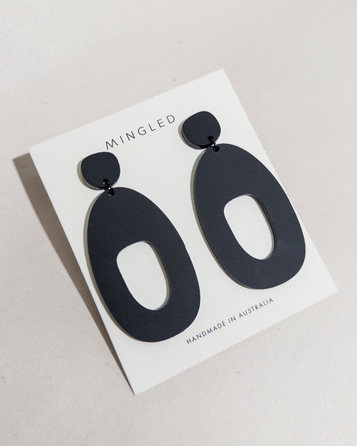 SOKO Statement Earrings - Matte Black - Mingled