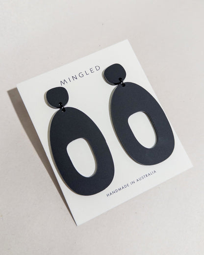 SOKO Statement Earrings - Matte Black - Mingled