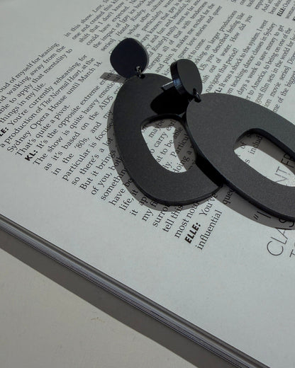 SOKO Statement Earrings - Matte Black - Mingled