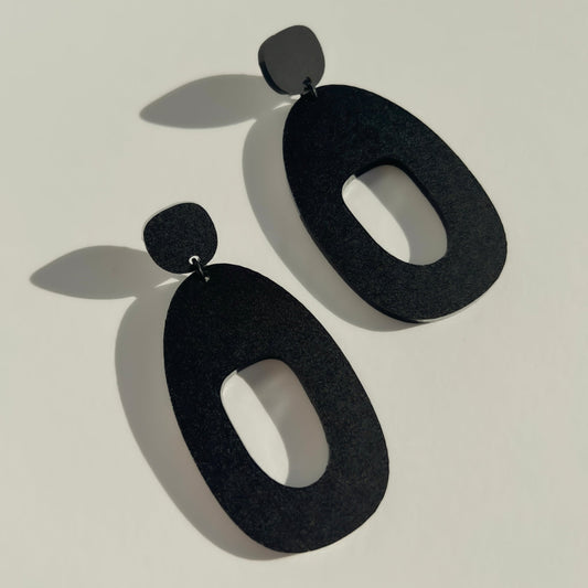 SOKO Large Statement Earrings - Matte Black - Mingled